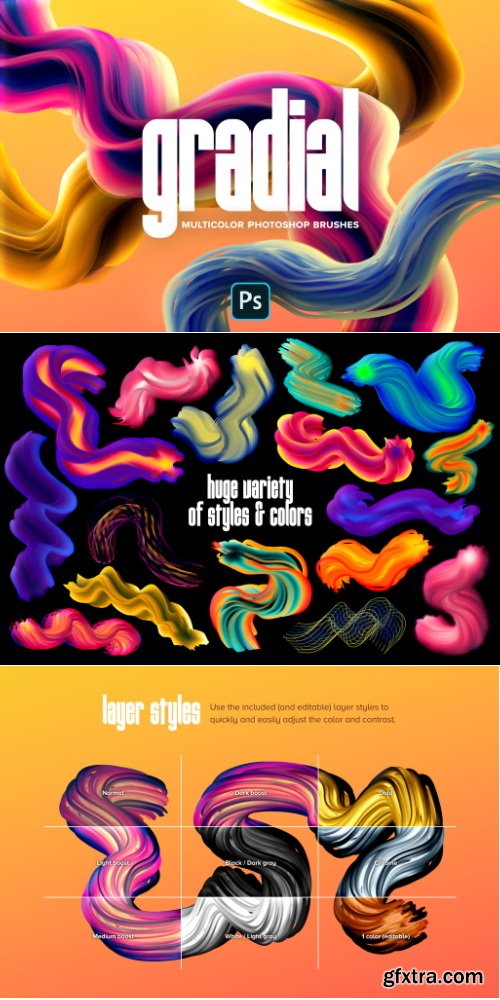 Chromasupply - Gradial: Multicolor Brushes (Photoshop)