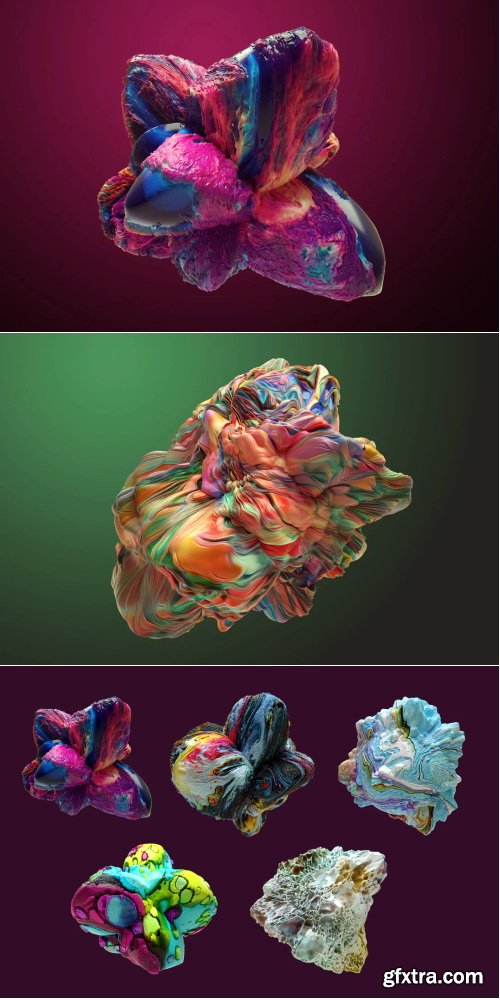 Rulebyart - Mirage V1: 15 Abstract 3D Shapes