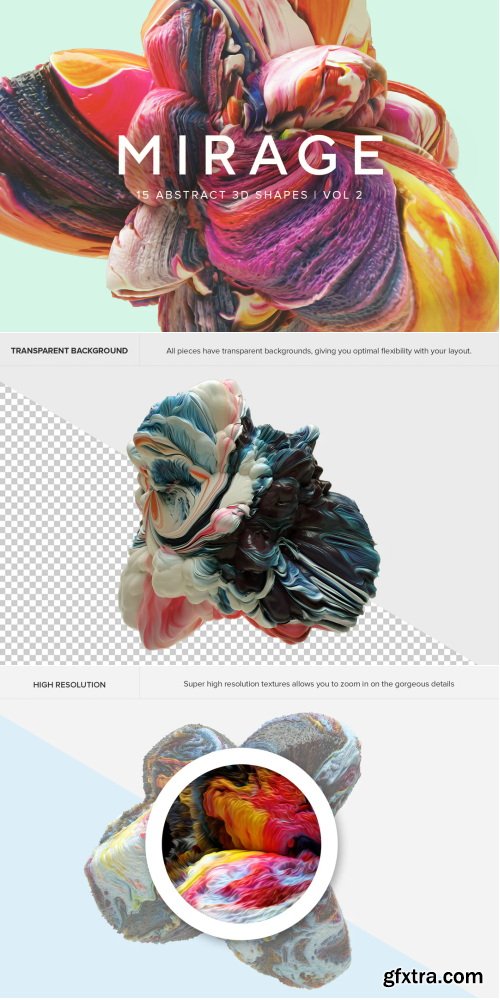 Rulebyart - Mirage V2: 15 Abstract 3D Shapes