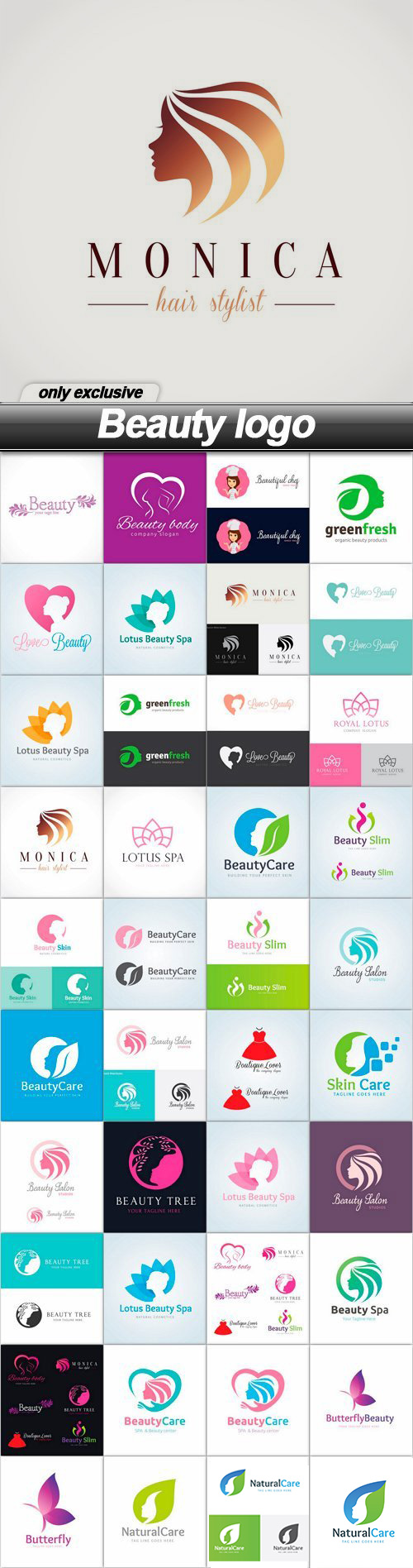 Beauty Logos Bundle 40xEPS