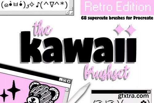 Brushgalaxy - The Kawaii Brushset Retro Edition Procreate
