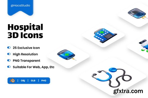 Iconscout - Hospital 3D Icon Pack