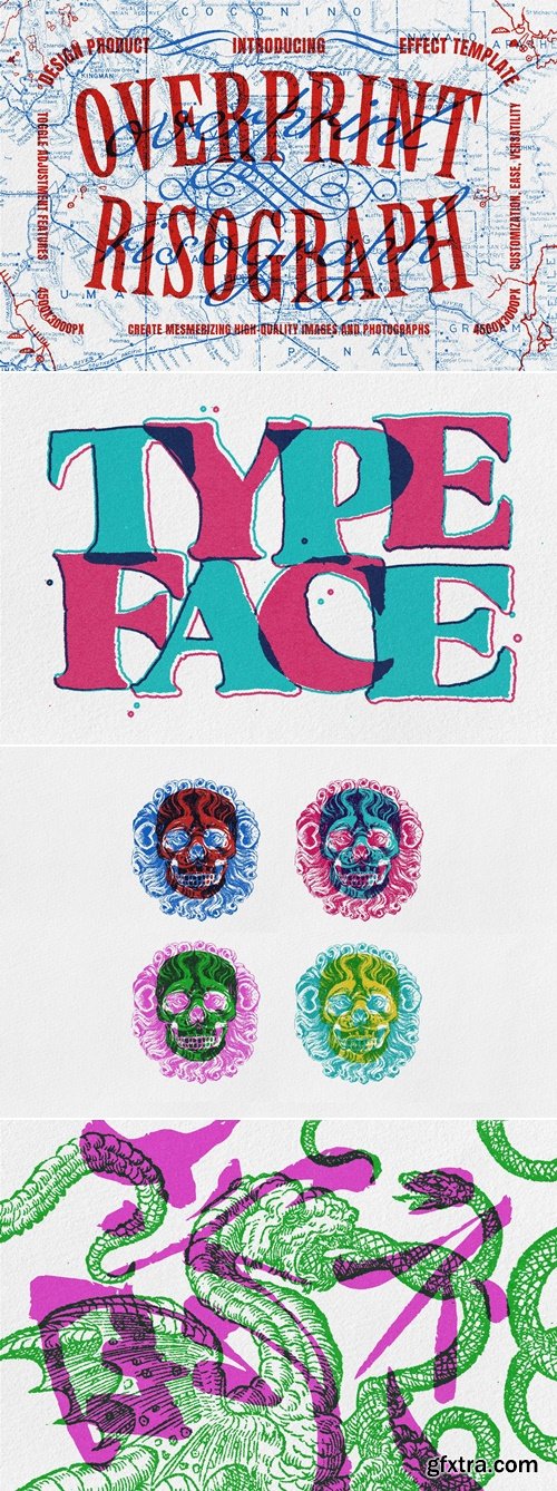 Pixelbuddha - Risograph Vintage Overprint Effect 5392