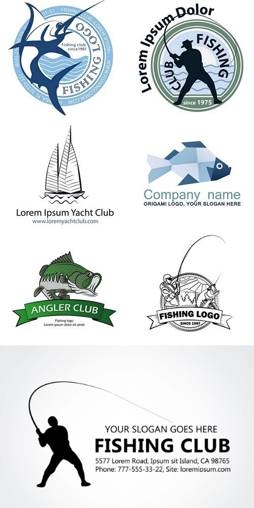 Fotolia - Angler &amp; Fishing Logotypes 7xAI
