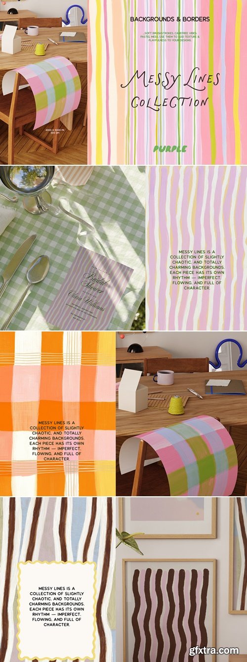 CreativeMarket - Messy Lines: Backgrounds & Borders 291589870