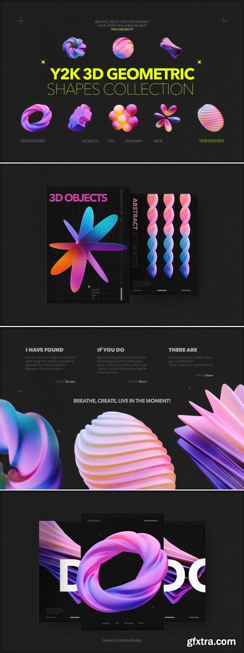 Pixelbuddha - Y2K 3D Geometric Shapes Collection  4143