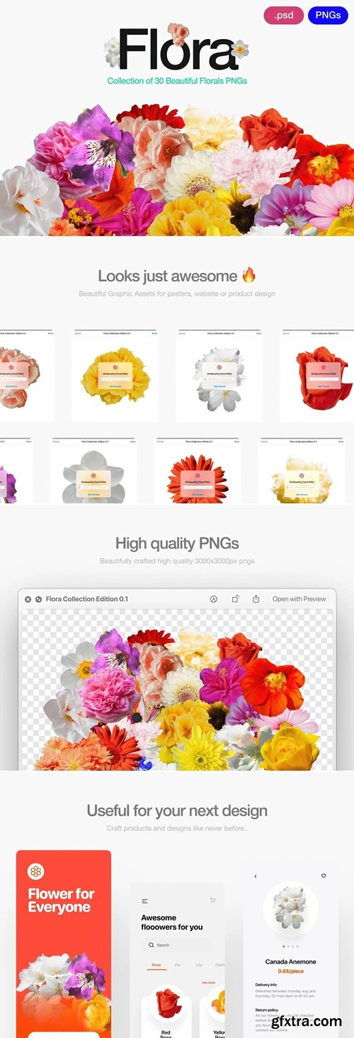 CreativeMarket - Flora - Flowers Png Bundle 0.1 280254897