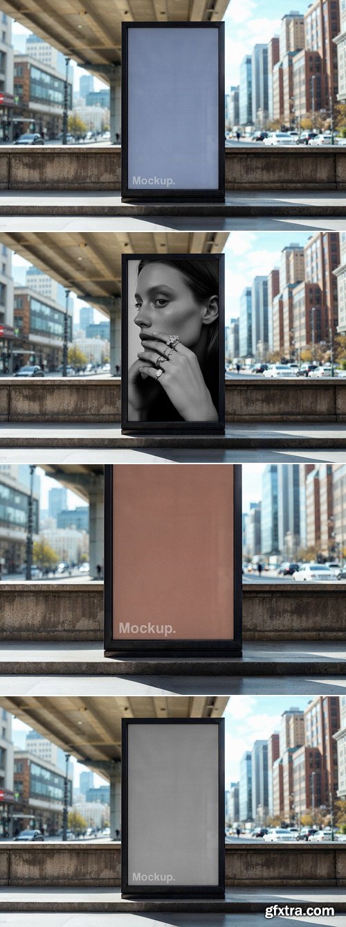 CreativeMarket - Vertical Outdoor Billboard Mockup 291771956