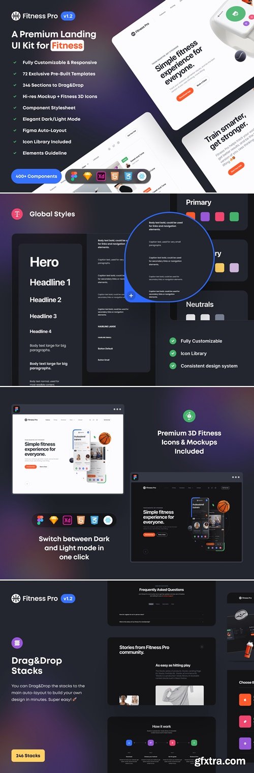 Fitness Pro: Website UI Kit v1.2