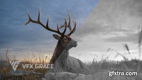 Vfx Grace - Male Elk Animated | Blender 3D Model