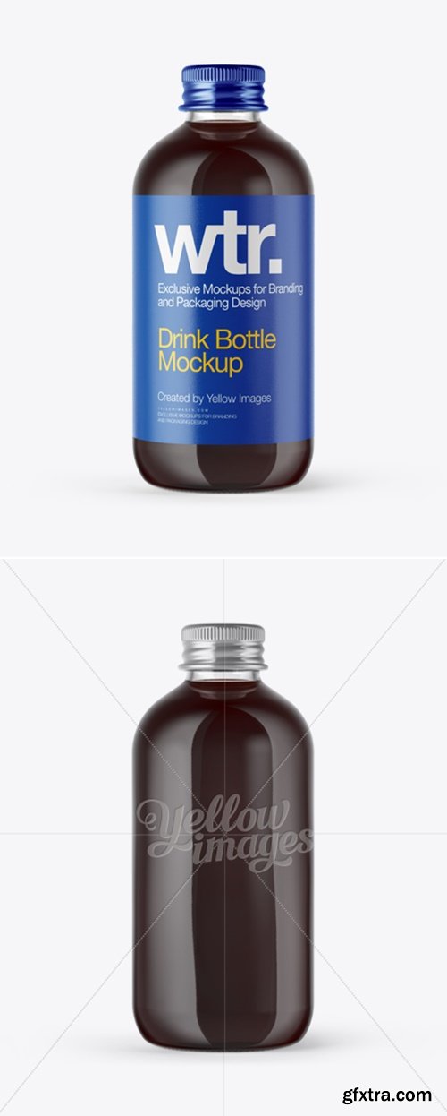 YellowImages - Glass Bottle with Dark Drink Mockup 14136