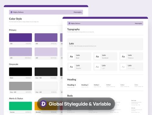 'Mighty Delivery - on-demand delivery app UI Kit'