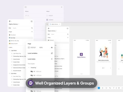 'Mighty Delivery - on-demand delivery app UI Kit'