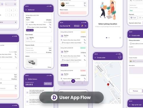 'Mighty Delivery - on-demand delivery app UI Kit'