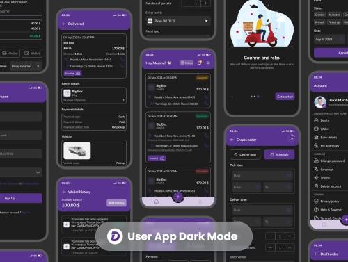 'Mighty Delivery - on-demand delivery app UI Kit'