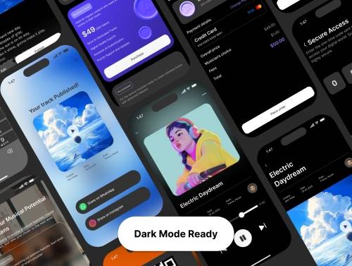'Rhythm AI - AI Music Creation App UI Kit'