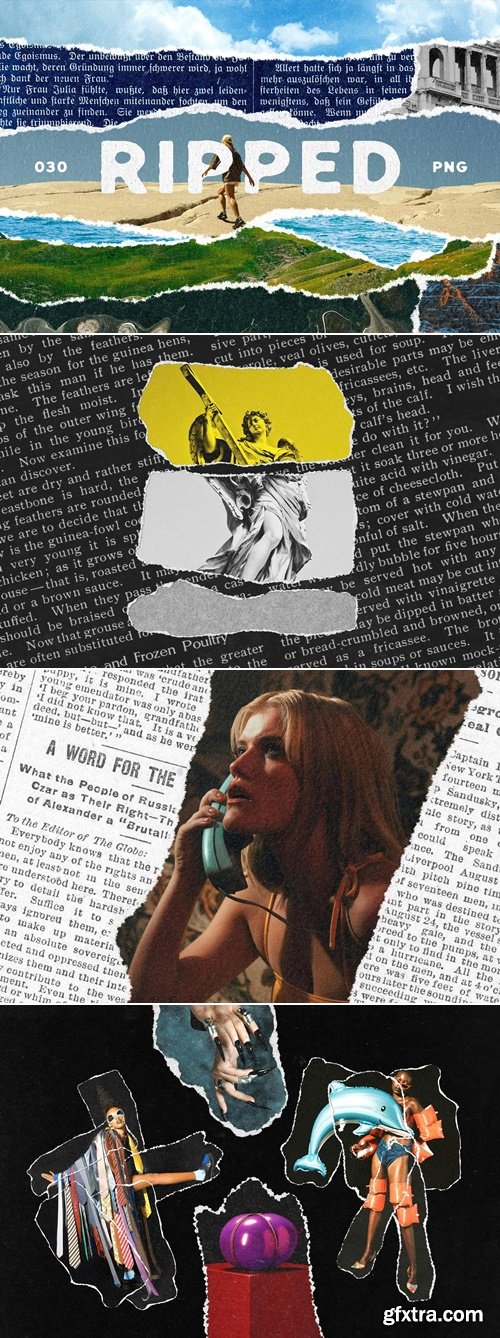 CreativeMarket - RIPPED Paper Elements Collection 291806861