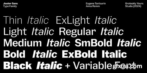 MyFonts - Jouter Sans Font Family 18xOTF