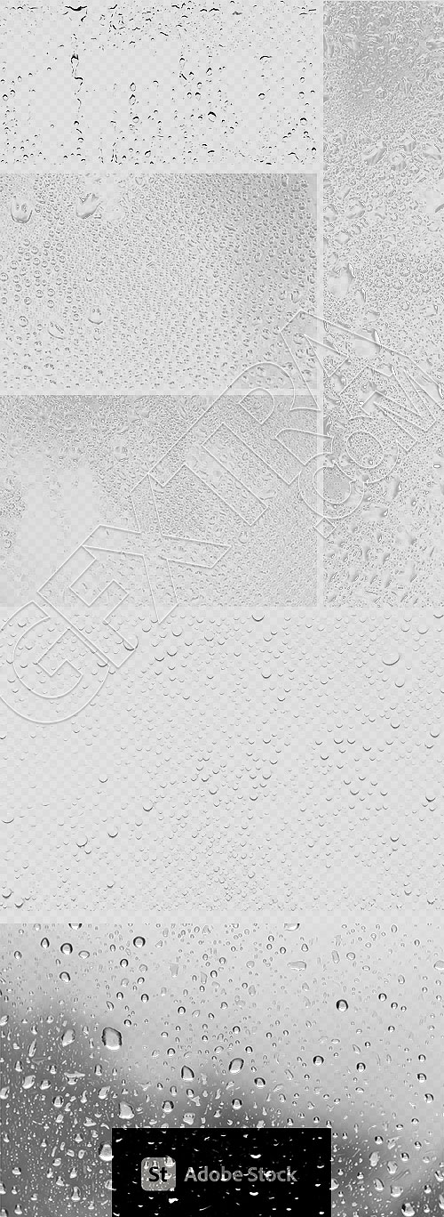 Water Rain Drops on Glass Transparent 25xPNG