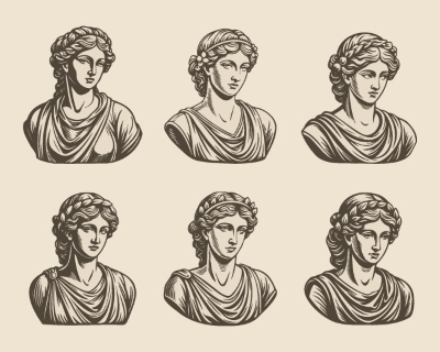 Ancient Sites and Sculpture Sketches 25xAI