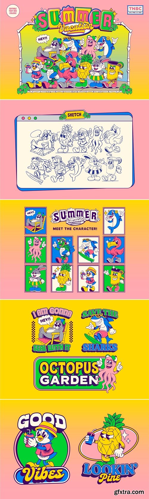 CreativeMarket - Summer Vacation Mascot 290828826