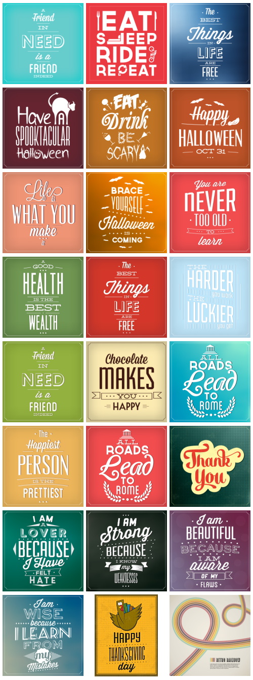 Typographic Retro Vintage Templates 124xEPS Typographic Retro Vintage Templates 124xEPS
