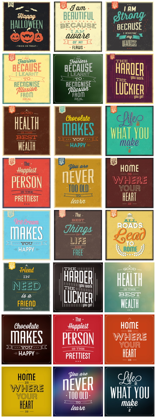 Typographic Retro Vintage Templates 124xEPS Typographic Retro Vintage Templates 124xEPS