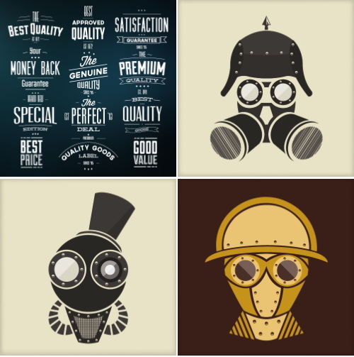 Typographic Retro Vintage Templates 124xEPS Typographic Retro Vintage Templates 124xEPS