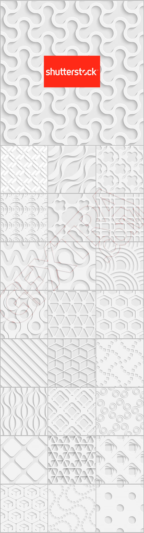 Seamless White Mesh Patterns 25xEPS