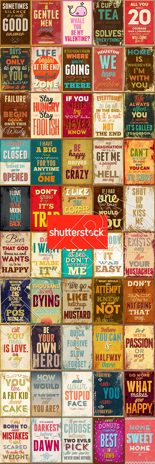 Typography Portrait Posters & Quotes 50xEPS