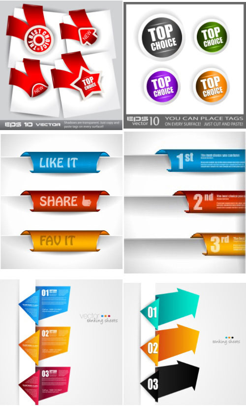 Web Elements - Paper Tags Style 50xEPS