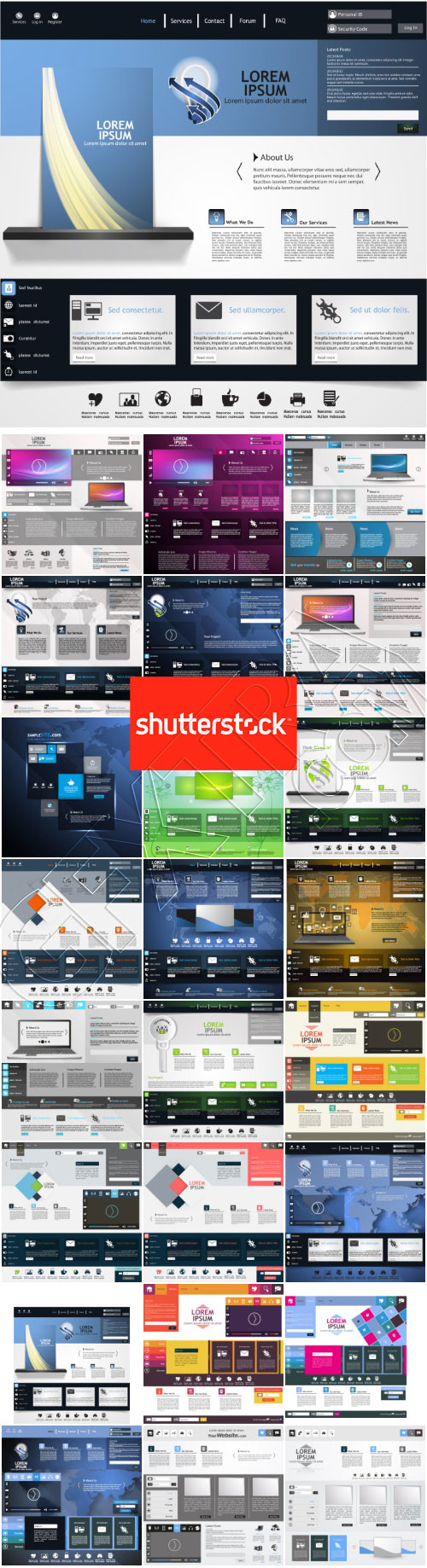 Website Template Design #1, 25xEPS