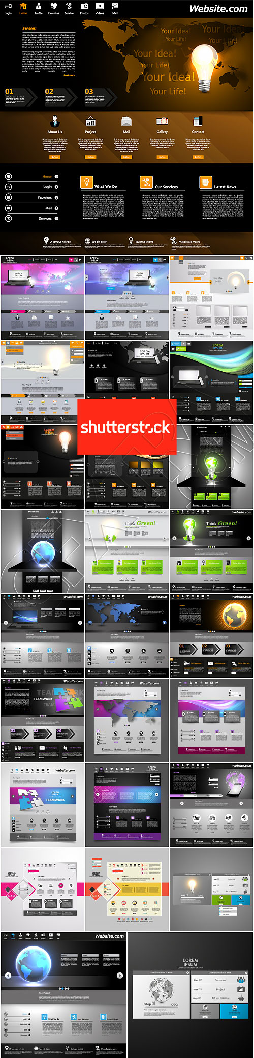 Website Template Design #4, 27xEPS