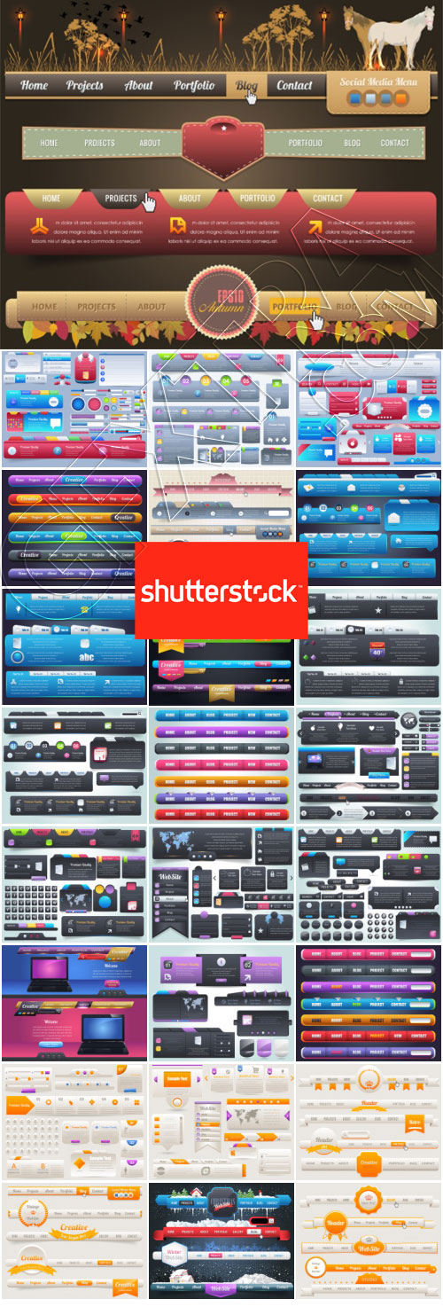 Website Navigation #3, 25xEPS