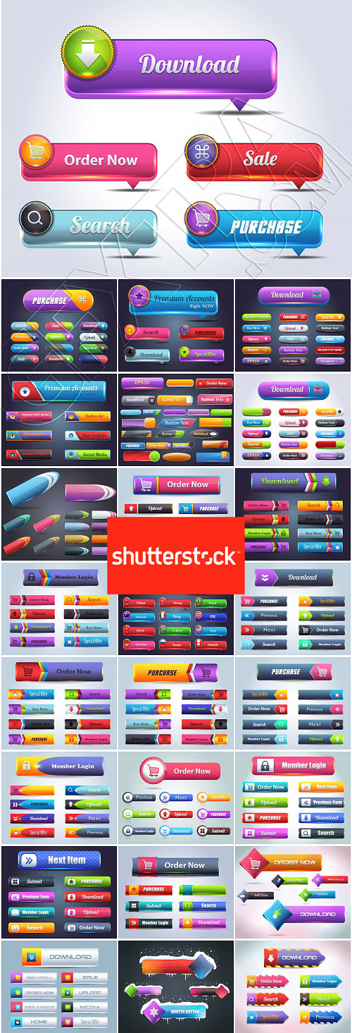 Web Buttons 25xEPS
