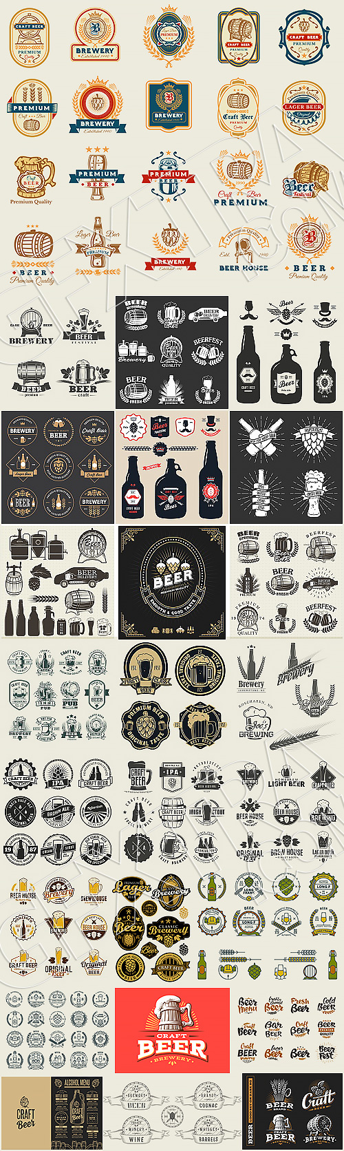 Craft Beer Logo Templates #2, 25xEPS