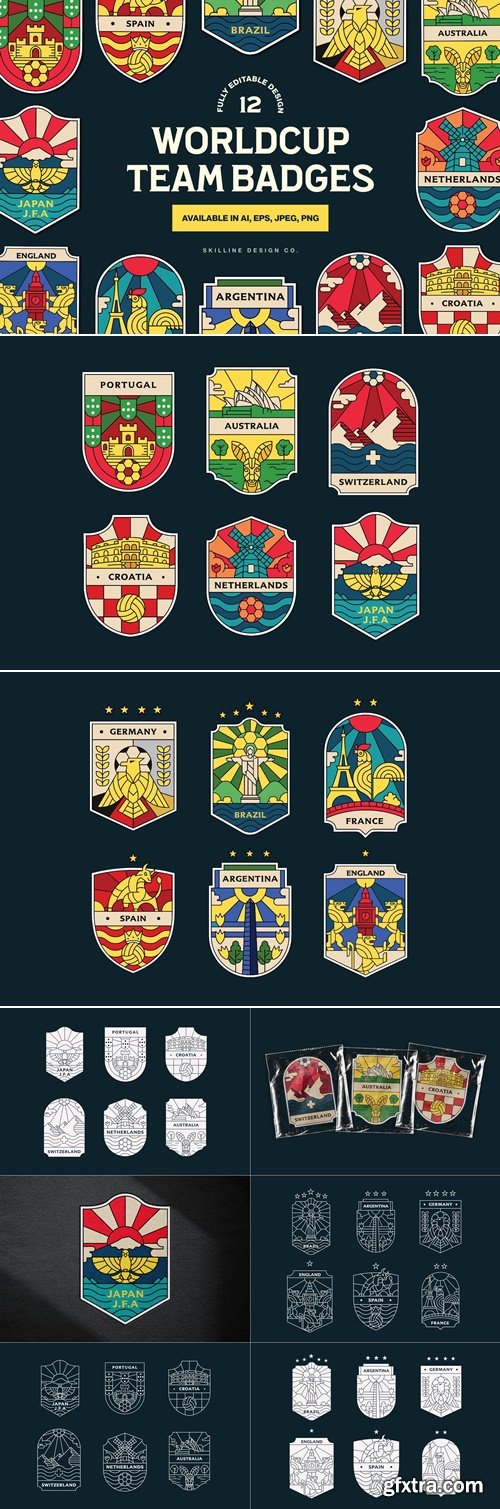 Pixelbuddha - World Cup Team Badges Collection 5456