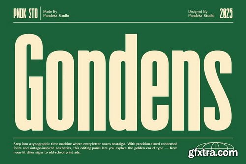 CreativeMarket - Gondens - Retro Vintage Condensed Font