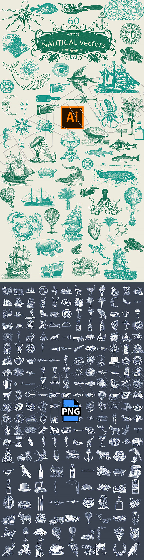 60 Vintage Nautical Vectors 199839