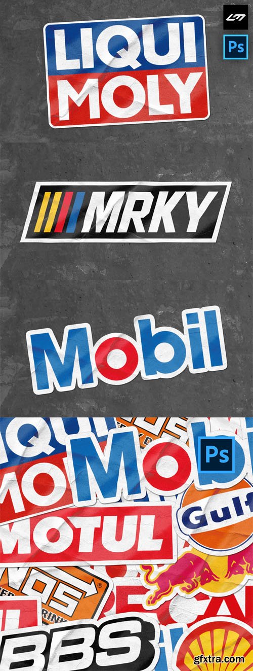 Realistic Sticker PSD Mockup Template