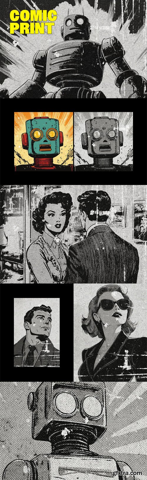 Retro Comic Print Photo Effect for Photoshop