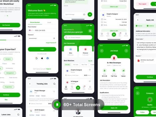 'Workhive - AI Job Finder App UI Kit'