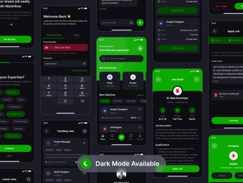 'Workhive - AI Job Finder App UI Kit'