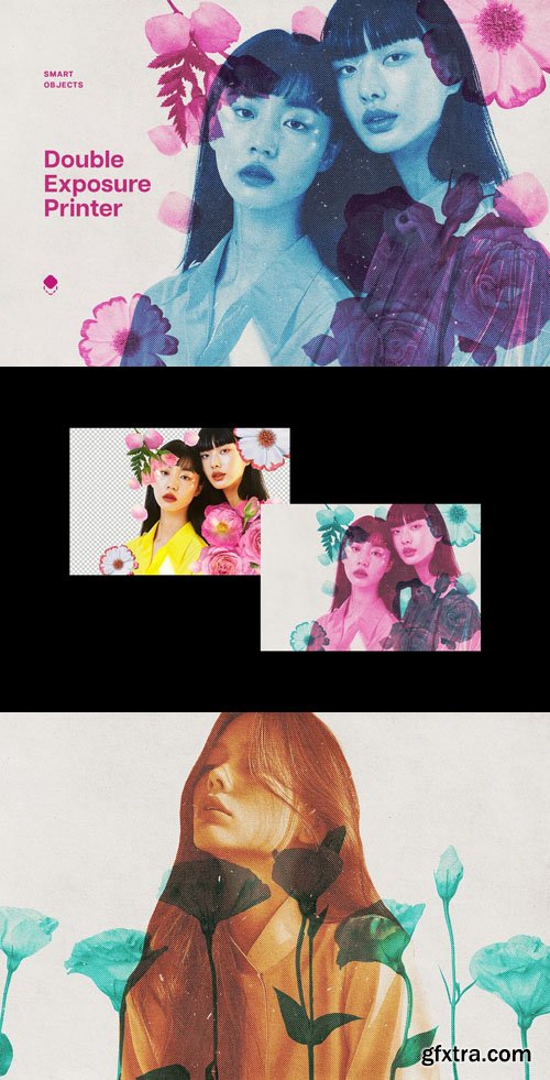 Double Exposure Printer Photo Effect for Photoshop