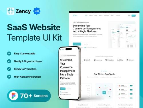 'Zency – Modern SaaS Website UI Kit'