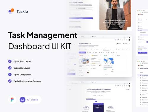 'Taskio-Task Management Dasboard UI KIT'