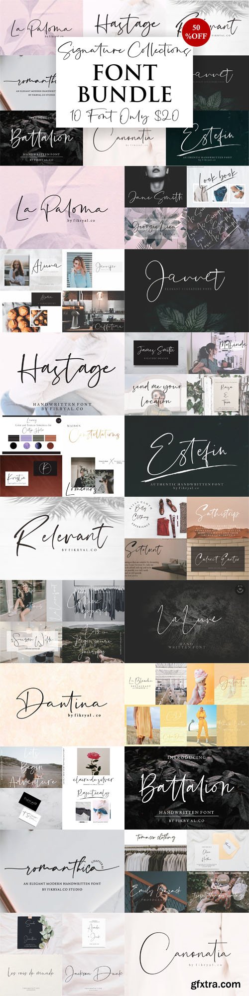 Signature Collection Font Bundle - 10 Premium Fonts