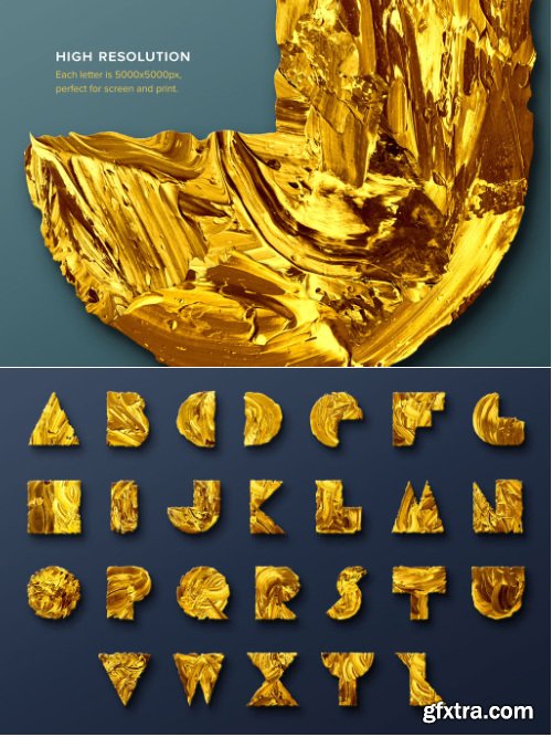 Chromasupply - Gold Type: Geometric Gold Paint Alphabet