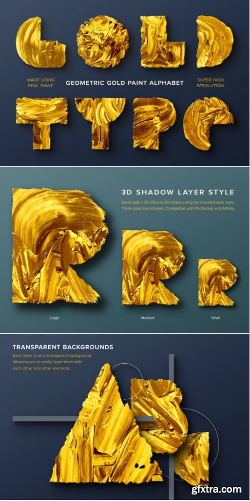 Chromasupply - Gold Type: Geometric Gold Paint Alphabet