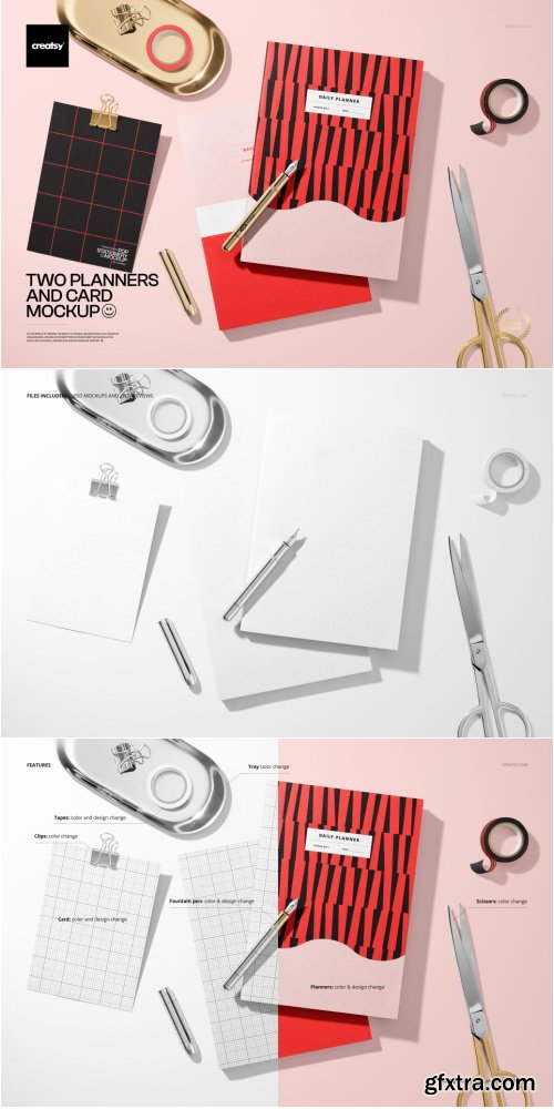 Creatsy - Two Planners and Card Mockup - 2124142933